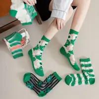 在飛比找蝦皮商城優惠-大唐襪業 D484春夏薄款透氣玻璃絲襪子女中筒襪潮綠色系長襪