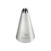 Mondo Stainless Steel #19 Star Piping Tip Icing Cake Decorating Nozzle Silver