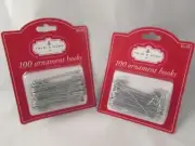 TRIM A HOME 2 PACKS OF 2.5" SILVER ORNAMENT HOOKS 100 IN EACH PACK BRAND NEW