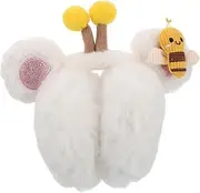 [PENIKOKO] Winter Earmuffs Cute Plush Bee Ear Covers for Adults Warm Ear Protection Stylish Cartoon Design for Outdoor Activities