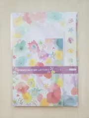 SaleLETTER WRITING SET, 10 Lined Letter paper w/ 5 envelopes, Floral Stationery