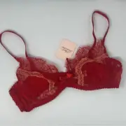 Agent Provocateur Alannah Red Pink 36B Bra NWT