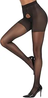 [CIATBYYJ] Suspender Tights for Women Soft and breathable Crotchless Leggings Sexy Garter Belt Stockings Sheer Garter Pantyhose Standard Size Crotchless Panyhose for Women Anniversary Date Night(Black)