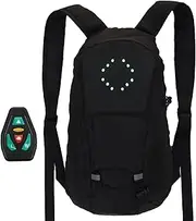 Gurn Signal Mackpack: LED Safety Backpack, Cycling Visibility Gear | 15.75" RC Bike Light, Rechargab Bag Scroll Accessory, 15L Black, Consulte la descripción
