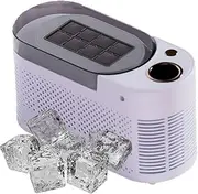Mini Countertop Ice Maker 12V Portable, 8 Ice Cubes in 10 Minutes, Compact Ice Machine for Home/Car/Travel, Energy-Efficient Quiet Design(Purple)