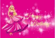A4 Barbie Happy Birthday Edible Wafer Image Cake Wrap Paper Sheet Printed