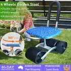 Height Adjustable 360° Rotates Garden Seats Rolling 4 Wheels Stool Kneeling Pad