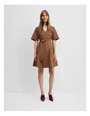 [Country Road] Fit and Flare Mini Dress in Hazelnut