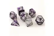 Chessex: Gemini Polyhedral Dice Set - Purple-Steel/White