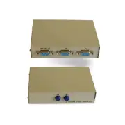 HD15 Switch Box 2 Computers to 1 SVGA Monitor Switch Push Button - Beige