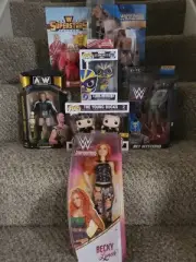 8 WWE, AEW, Lucha Wrestling Elite Figs, Pop Vinyl, etc - Rey Mysterio, Ric Flair