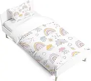 LLTTEER Tractor Bed Linen Set for Children, Children's Bed Linen with Tractor Pattern, 3D Print, Microfibre Duvet Cover with 1 Pillowcase, 40 x 60 cm, Bedding Set for Single Bed (Style-01, 90 x 190 cm