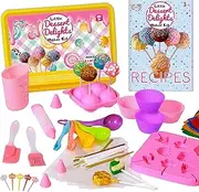 Cake Pop Kit,Kids Baking Sets for Kids,Lollipop Making Kit for Girls,Chocolate and Cupcake Making Kit Includes Silicone Cake Pop Mold for Christmas and Halloween,Carolar