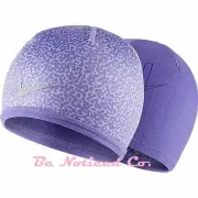 Youth Nike Reversible Dri-Fit Beanie Purple Running Cap Mezza Pattern Warm New