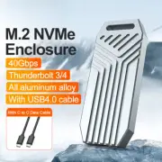 USB4 Aluminum M2 External Case Compatible with 8Tb Thunderbolt 4/3 Type-C NVME