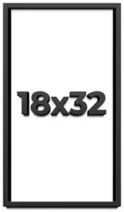 18x32 Shadow Box Frame Black | 1 inches Deep Real Wood Contemporary Shadowbox Di