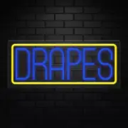 Drapes Neon Sign for Retail Displays | LED Flex Neon | 24"W x 10"H x 1"D