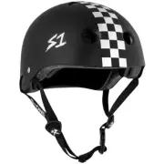 S1 S-One Lifer Certified Black Matte White Checkers Helmet