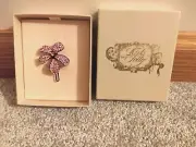 Kirks Folly Pink Crystal Flower Small Barrette