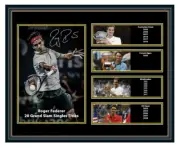 Roger Federer 20 Grand Slam Titles Signed Limited Edition Framed Memorabilia