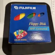 FUJIFILM IBM Formatted Floppy Disks 1.44 MB 25 Pack 3.5” Colored New Sealed