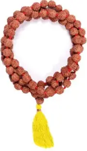 5 Mukhi Rudraksha Mala -10mm Rudraksha Japa Mala for Men and Women-108+1 Beads