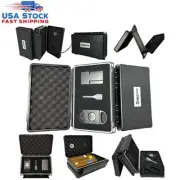 Cigar Case Double Sided Travel Humidor Cigar Stand Cutter Hygrometer Waterproof