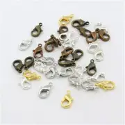 200 Pcs Mixed Style Brass Lobster Claw Clasps Jewelry Findings 10x5x3mm hole 1mm