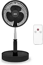 Jocca Floor Fan Battery 7200 mAh, Height Adjustable 36-98 cm, Remote Control, 3 Speeds, USB Charging, Foldable