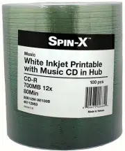 500 Prodisc Spin-X 12X Music Digital Audio White Inkjet Blank CD-R Disc Media