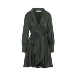 [Zimmermann] Zimmermann-Dark Green Silk Wrap Mini Dress-Donna 1 NUM