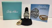 CAROLYN POLLACK Signature Sterling Silver & Brass 3 Piece Ring Set - Size 6
