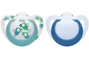 NUK: Star Silicone Soother - 6-18 Months Blue (2 Pack)