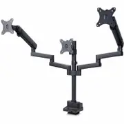 StarTech.com Triple Monitor Desk Mount For Up To Three 27in Screens, VESA 75x75/100x100, Tool-Less Arm Adjustments