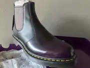 RARE New 2976 BT21 LEATHER CHELSEA BOOTS BTS Doc Martens Purple Black US13 Eu47