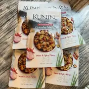 5 Bags KUNIN Tteok bok ki Crunchy Mochi Sweet Spicy 7oz Asian Rice Cracker Snack