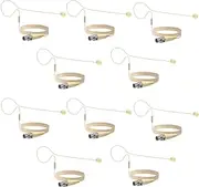 10 Pack Single Earset Headset Microphone 4 Pin Mini XLR TA4F Plug Head Hanging Condenser Mic Compatible with Shure Headset Microphone