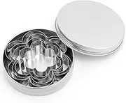 Metal Cookie Cutters Set, Cookie Cutter Stainless Steel, Large Molds Cutter, Fruit Cutter, Cookie Cutters for Baking, Cookies Cutter with Storage Box (Flower)