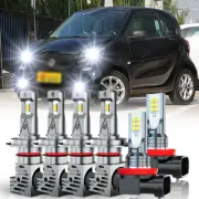 Fit Smart Fortwo 2008 2009 2010 2011-2015 LED Headlight +Fog Lights Bulbs Combo (for: Smart)