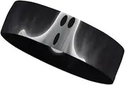 [FHESDCW] Black and Halloween Ghost Headbands for Women & Men Sports Headband, Fits All Head Sizes, Ultra Absorbent & Non-Slip Sweatband for Running, Yoga, Gym