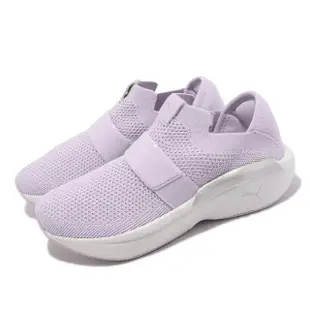 【PUMA】訓練鞋 Enlighten Strap Wns 紫 白 女鞋 室內運動鞋 多功能 忍者鞋 無鞋帶(37767403)
