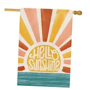 HELLO SUNSHINE House Flags for Outdoor, Summer Sunshine Yard Flags for