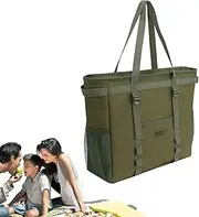 Soft Cooler Bag,Foldable Soft Cooler Insulated Bag - Food Delivery Bag Insulated Cooler Bag Ice Tote Bag Picnic Food Storage Bag Qarido