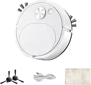 EUIOOVM Sweeping Robot Automatic Cleaning Machine USB Intelligent Technology Paper Scraps Remover Sweep Suck Drag Vacuum, White
