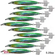 10pcs Green 150g Colt sniper 5.25oz Vertical jig 3561D-DT MUSTAD 3x Hook NEW