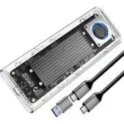 Orico USB4 M.2 NVMe SSD Enclosure with Built-in Cooling Fan, Tool-Free, 40Gbps