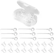 [MUVONZI] 100 Pairs Transparent Stud Earrings, Transparent Earring Studs, Stoppers, Silicone, Clear Rubber Earring Closure, Plastic Stud Piercing Retainer for DIY Jewellery, Fitting, Earrings Making