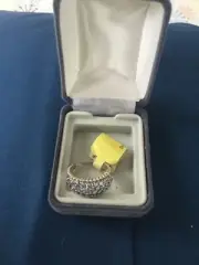 10K GOLD Vintage White Gold Three Row Tanzanite Cluster Ring Sz 7 Retail $500