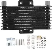 XTevu Engine Oil Cooler, 8 Row Black Cooling Radiator, Universal Fit for 125-250 Motorcycle, Dirt Bike, ATV
