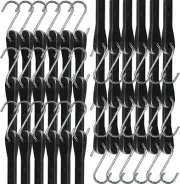 Bungee Cords with Hooks 21" 50 Pack, Heavy Long Duty Rubber Tarp Straps with